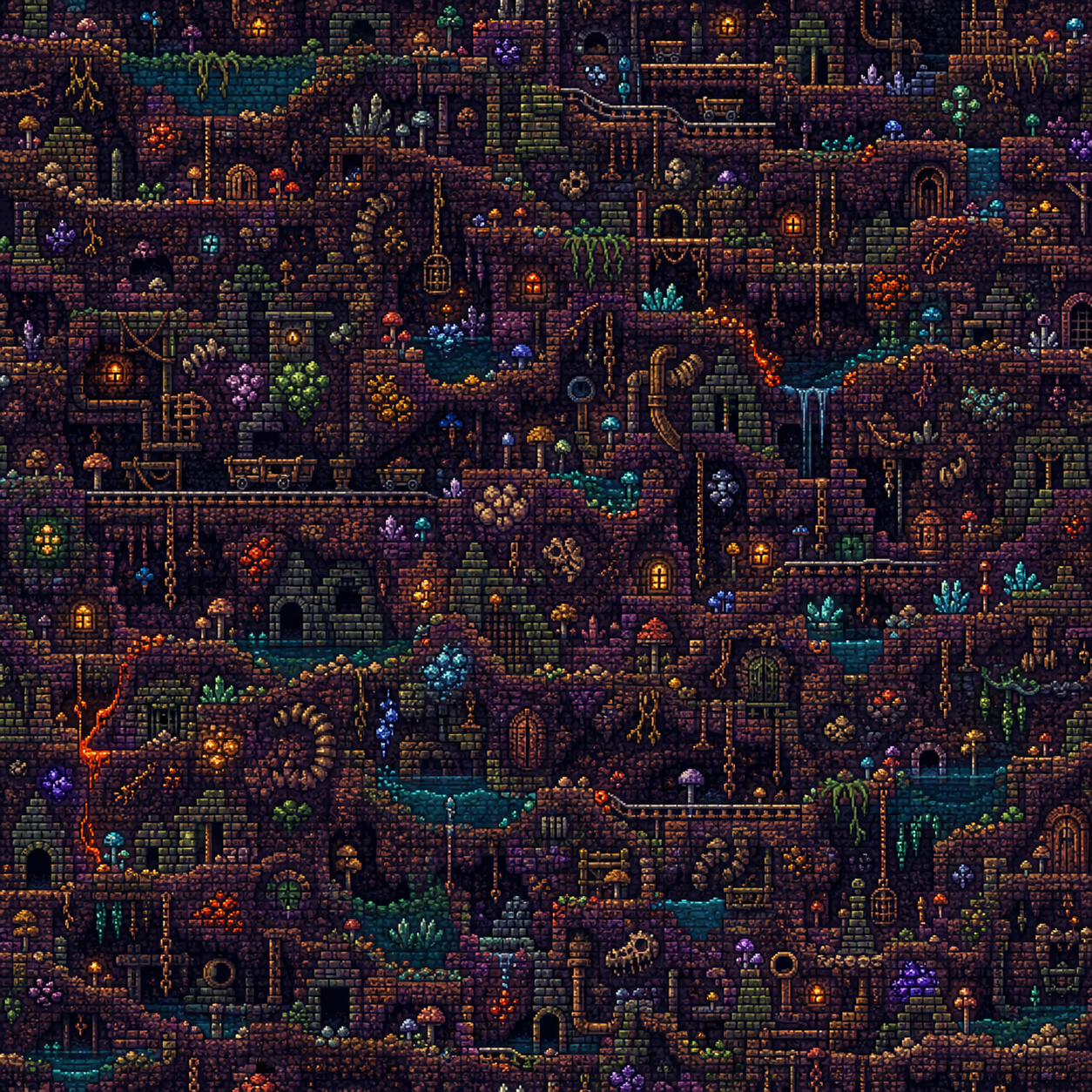 Dense underground ruins