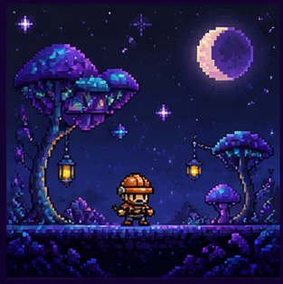 Night mushroom biome